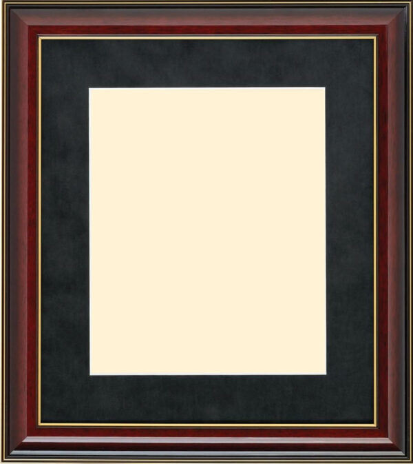 Glossy Mahogany Premium with Gold Border